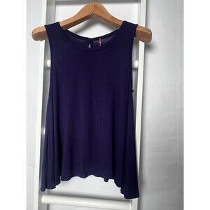 Francesca's Knit Tank Top Womens M NWT Navy Blue Open Back Sleeveless Stretch
